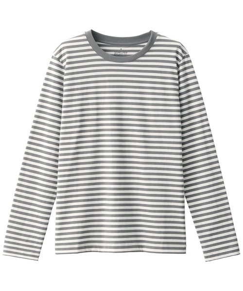 無印良品（ムジルシリョウヒン）の「婦人　天竺編みクルーネック長袖Ｔシャツ（Tシャツ/カットソー・レディース・ホワイト/ブラック系/グリーン系/グレー系/グレー/イエロー系/ブラック・XL/M/S/L）」の20枚目の写真