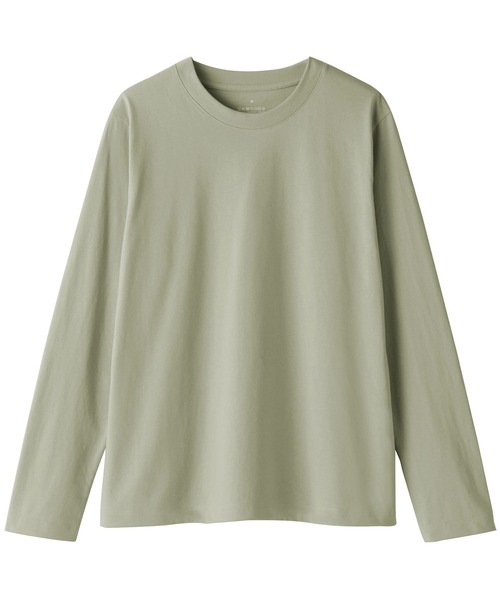 無印良品（ムジルシリョウヒン）の「婦人　天竺編みクルーネック長袖Ｔシャツ（Tシャツ/カットソー・レディース・ホワイト/ブラック系/グリーン系/グレー系/グレー/イエロー系/ブラック・XL/M/S/L）」の14枚目の写真