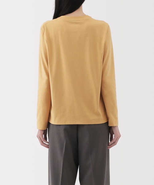 無印良品（ムジルシリョウヒン）の「婦人　天竺編みクルーネック長袖Ｔシャツ（Tシャツ/カットソー・レディース・ホワイト/ブラック系/グリーン系/グレー系/グレー/イエロー系/ブラック・XL/M/S/L）」の8枚目の写真