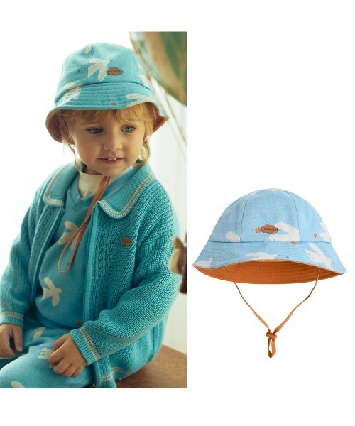 moimoln(モイモルン)の「バードバケットハット(ハット・キッズ・スカイブルー・48cm/52cm/50cm)」の2枚目の写真