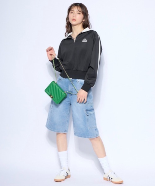 Kappa(カッパ)の「ハーフジップ ジャージトラックジャケット(その他アウター・レディース・パープル/ホワイト/ブラック・SMALL/MEDIUM/LARGE)」の4枚目の写真