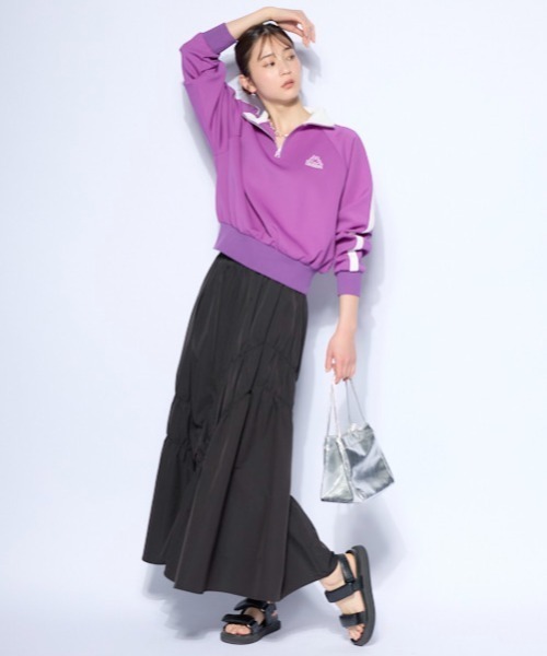 Kappa(カッパ)の「ハーフジップ ジャージトラックジャケット(その他アウター・レディース・パープル/ホワイト/ブラック・SMALL/MEDIUM/LARGE)」の8枚目の写真