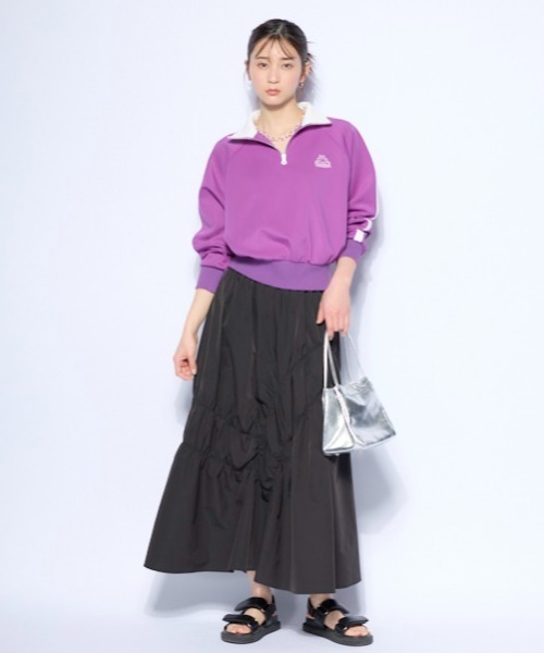 Kappa(カッパ)の「ハーフジップ ジャージトラックジャケット(その他アウター・レディース・パープル/ホワイト/ブラック・SMALL/MEDIUM/LARGE)」の9枚目の写真