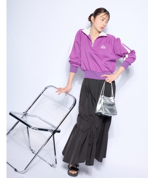 Kappa(カッパ)の「ハーフジップ ジャージトラックジャケット(その他アウター・レディース・パープル/ホワイト/ブラック・SMALL/MEDIUM/LARGE)」の11枚目の写真