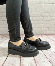 LUGG NAGG（ラグナグ）の「【３Ｅ】プラットフォームチェーンローファー【厚底】（ローファー）」