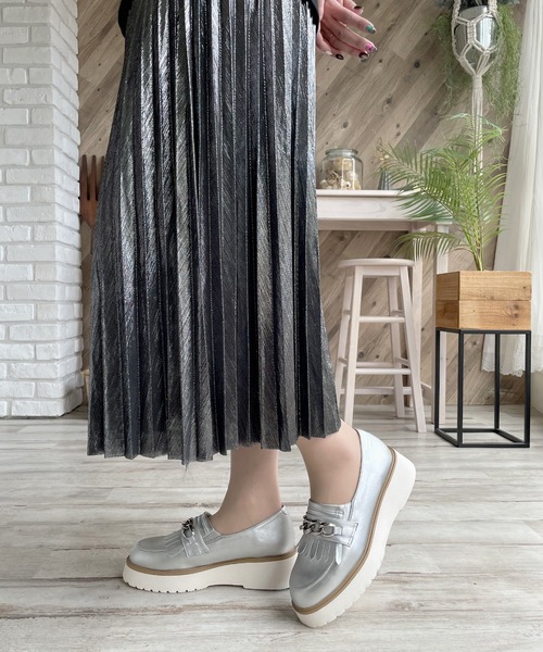 LUGG NAGG(ラグナグ)の「【maschietta】【3E】プラットフォームチェーンローファー【厚底】(ローファー・レディース・シルバー/オフホワイト/ブラック/ブラック×ブラック/ダークブラウン・S/M/L/LL)」の17枚目の写真
