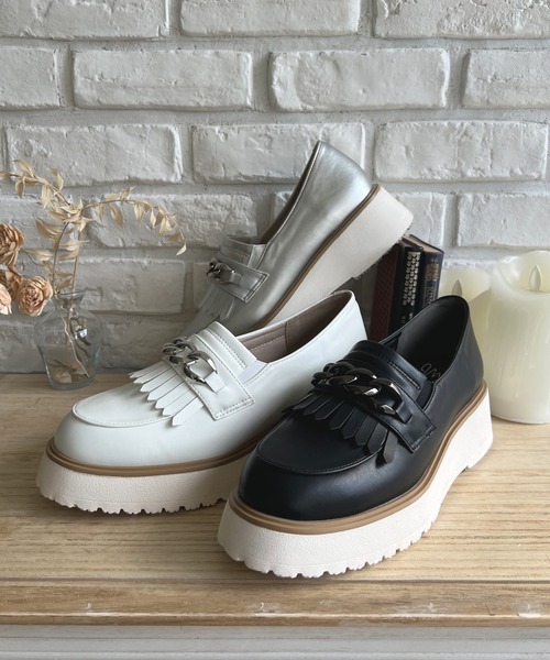LUGG NAGG(ラグナグ)の「【maschietta】【3E】プラットフォームチェーンローファー【厚底】(ローファー・レディース・シルバー/オフホワイト/ブラック/ブラック×ブラック/ダークブラウン・S/M/L/LL)」の9枚目の写真