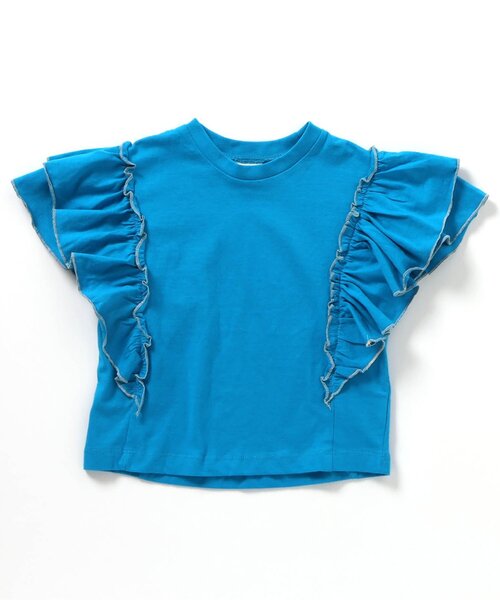 BREEZE(ブリーズ)の「フリル半袖Tシャツ(Tシャツ/カットソー・キッズ・アイボリー/ブルー/イエロー/チャコール/ピンク・80/90/130/120/140/110/100)」の1枚目の写真
