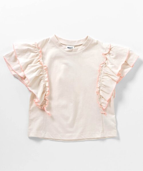 BREEZE(ブリーズ)の「フリル半袖Tシャツ(Tシャツ/カットソー・キッズ・アイボリー/ブルー/イエロー/チャコール/ピンク・80/90/130/120/140/110/100)」の2枚目の写真