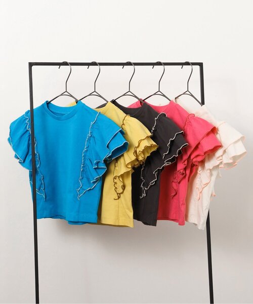 BREEZE(ブリーズ)の「フリル半袖Tシャツ(Tシャツ/カットソー・キッズ・アイボリー/ブルー/イエロー/チャコール/ピンク・80/90/130/120/140/110/100)」の13枚目の写真