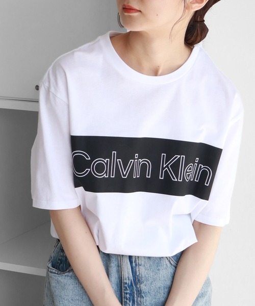 Calvin Klein(カルバン・クライン)の「【Calvin Klein/カルバンクライン】 ライン ロゴ クルーネック 半袖 Tシャツ(Tシャツ/カットソー・メンズ・ブラック/ホワイト・S/M/L/XL)」の10枚目の写真