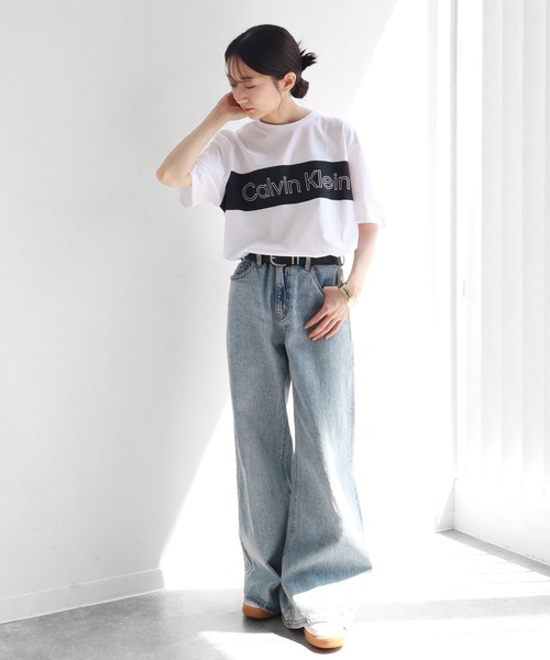 Calvin Klein(カルバン・クライン)の「【Calvin Klein/カルバンクライン】 ライン ロゴ クルーネック 半袖 Tシャツ(Tシャツ/カットソー・メンズ・ブラック/ホワイト・S/M/L/XL)」の12枚目の写真