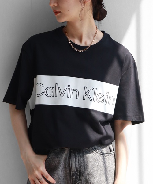 Calvin Klein(カルバン・クライン)の「【Calvin Klein/カルバンクライン】 ライン ロゴ クルーネック 半袖 Tシャツ(Tシャツ/カットソー・メンズ・ブラック/ホワイト・S/M/L/XL)」の13枚目の写真
