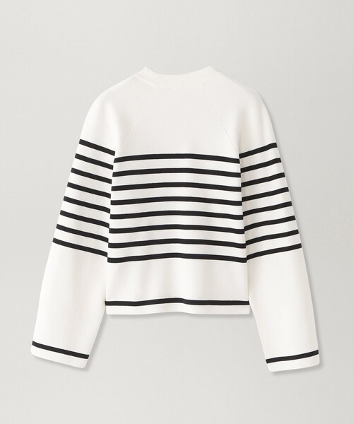 CAST:（キャストコロン）の「【1枚で着映える】ボーダーデザインニット（ニット/セーター・レディース・ブラック/ホワイト・M）」の5枚目の写真