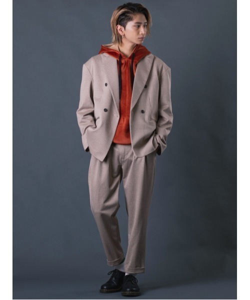 REGIEVO（レジエボ）の「Wブレストビッグシルエットジャケット（テーラードジャケット・メンズ・ベージュ/グレー・MEDIUM/LARGE/X-LARGE）」の3枚目の写真