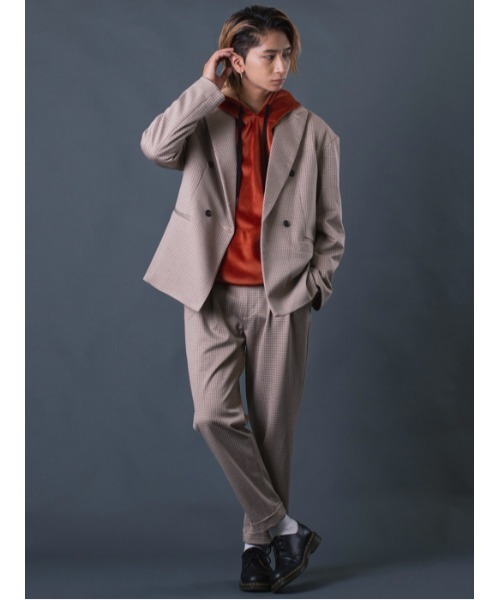 REGIEVO（レジエボ）の「Wブレストビッグシルエットジャケット（テーラードジャケット・メンズ・ベージュ/グレー・MEDIUM/LARGE/X-LARGE）」の4枚目の写真