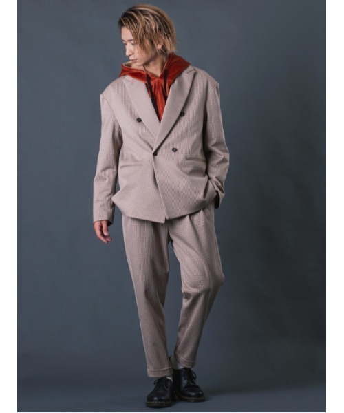 REGIEVO（レジエボ）の「Wブレストビッグシルエットジャケット（テーラードジャケット・メンズ・ベージュ/グレー・MEDIUM/LARGE/X-LARGE）」の5枚目の写真