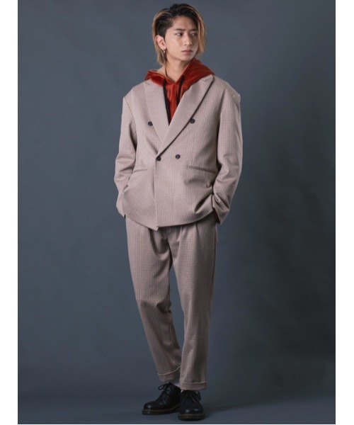 REGIEVO（レジエボ）の「Wブレストビッグシルエットジャケット（テーラードジャケット・メンズ・ベージュ/グレー・MEDIUM/LARGE/X-LARGE）」の6枚目の写真