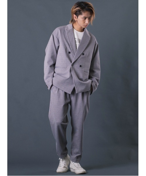 REGIEVO（レジエボ）の「Wブレストビッグシルエットジャケット（テーラードジャケット・メンズ・ベージュ/グレー・MEDIUM/LARGE/X-LARGE）」の11枚目の写真