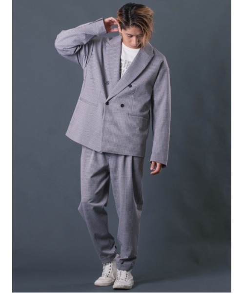 REGIEVO（レジエボ）の「Wブレストビッグシルエットジャケット（テーラードジャケット・メンズ・ベージュ/グレー・MEDIUM/LARGE/X-LARGE）」の12枚目の写真