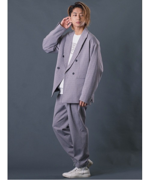 REGIEVO（レジエボ）の「Wブレストビッグシルエットジャケット（テーラードジャケット・メンズ・ベージュ/グレー・MEDIUM/LARGE/X-LARGE）」の13枚目の写真