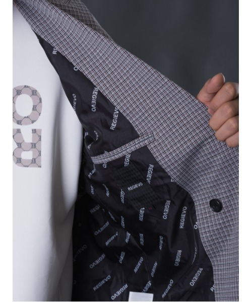 REGIEVO（レジエボ）の「Wブレストビッグシルエットジャケット（テーラードジャケット・メンズ・ベージュ/グレー・MEDIUM/LARGE/X-LARGE）」の17枚目の写真