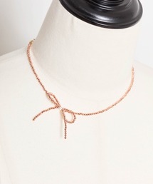 ビーズリボンネックレス