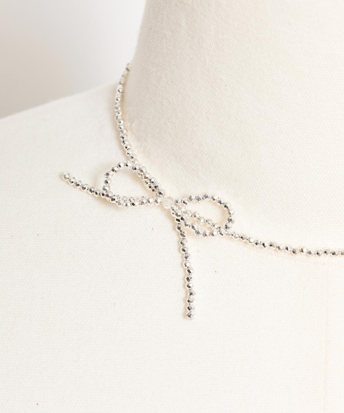 NOELA（ノエラ）の「ビーズリボンネックレス（ネックレス・レディース・ピンク/シルバー/ゴールド・フリー）」の4枚目の写真