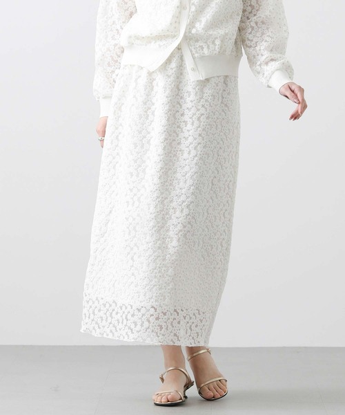 Gready Brilliant(グレディブリリアン)の「LU花刺繍タイトスカート(スカート・レディース・ブラック/オフホワイト・38)」の7枚目の写真