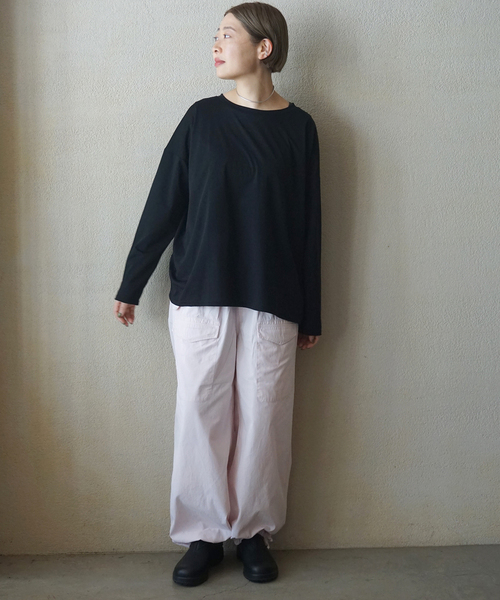 新品 journal standard luxe☆ジャージ プル カットソー セール】バスクジャージー クルーネックスリットプルオーバー（T
