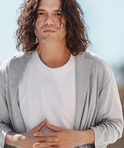 CAMBIO（カンビオ）の「mj10579-針立ニット7分袖テーラードジャケット（テーラードジャケット・メンズ・ブラック/杢グレー・M/L/XL）」の5枚目の写真