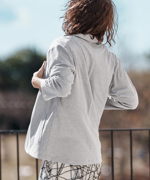 CAMBIO（カンビオ）の「mj10579-針立ニット7分袖テーラードジャケット（テーラードジャケット・メンズ・ブラック/杢グレー・M/L/XL）」の6枚目の写真