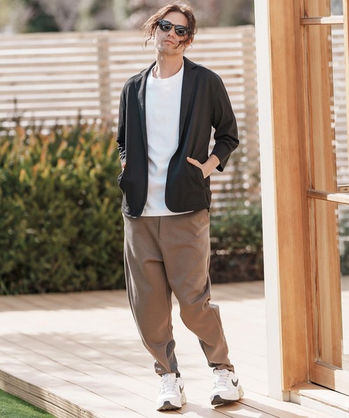 CAMBIO（カンビオ）の「mj10579-針立ニット7分袖テーラードジャケット（テーラードジャケット・メンズ・ブラック/杢グレー・M/L/XL）」の14枚目の写真