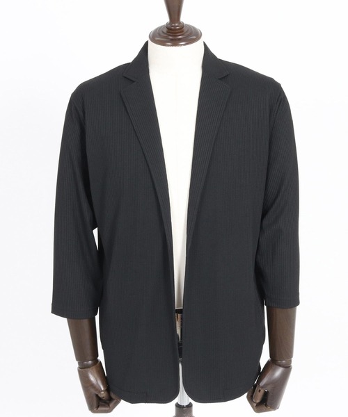 CAMBIO（カンビオ）の「mj10579-針立ニット7分袖テーラードジャケット（テーラードジャケット・メンズ・ブラック/杢グレー・M/L/XL）」の17枚目の写真