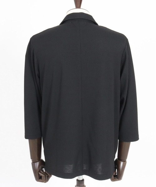 CAMBIO（カンビオ）の「mj10579-針立ニット7分袖テーラードジャケット（テーラードジャケット・メンズ・ブラック/杢グレー・M/L/XL）」の18枚目の写真