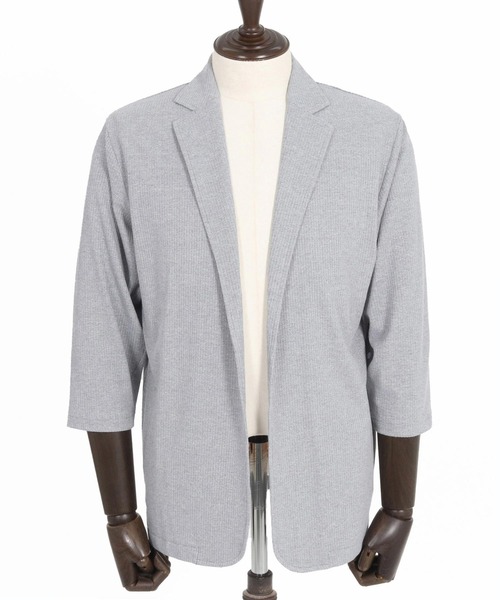 CAMBIO（カンビオ）の「mj10579-針立ニット7分袖テーラードジャケット（テーラードジャケット・メンズ・ブラック/杢グレー・M/L/XL）」の19枚目の写真