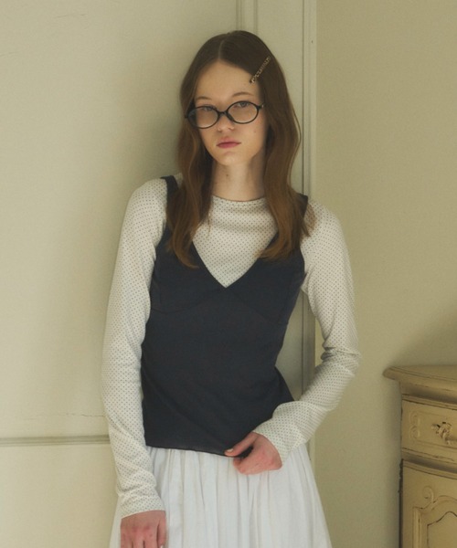 GIUNON(ジウノン)の「mini dot long t-shirt / ミニドットロンT(Tシャツ/カットソー・レディース・ホワイト/ブラック/グレー・FREE)」の15枚目の写真