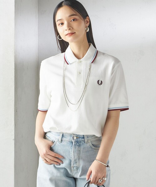 美品　FRED PERRY 長袖ポロシャツ アイボリー UK 10 美品 FRED PERRY 長袖ポロシャツ アイボリー UK 10 ニットポロ