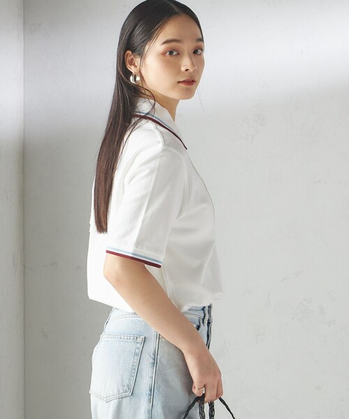 FRED PERRY(フレッドペリー)の「FRED PERRY:M12 TWIN TIPPED SHIRT(ポロシャツ・レディース・ホワイト/ブラック・ONE SIZE)」の13枚目の写真