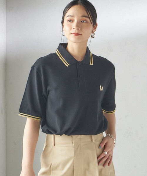 FRED PERRY ブラック ポロシャツ UK8 ◇FRED PERRY（フレッドペリー）The Twin Tipped Shirt