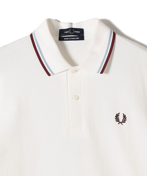 美品　FRED PERRY長袖ポロシャツ　ホワイト　定価約2万円 FRED PERRY（フレッドペリー） ポロシャツ 長袖 メンズ M3636 ツイン