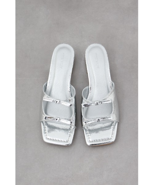 AZUL by moussy（アズールバイマウジー）の「ダブルリボンスクエアトゥサンダル（サンダル・レディース・ブラック/ブルー/シルバー・SMALL/MEDIUM/LARGE/LL）」の21枚目の写真