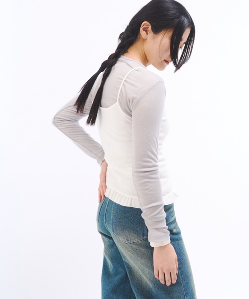 FEKETE（フェケテ）の「FRILL CAMISOLE  / フリルキャミソール（キャミソール・レディース・アイボリー/ブラック・FREE）」の13枚目の写真