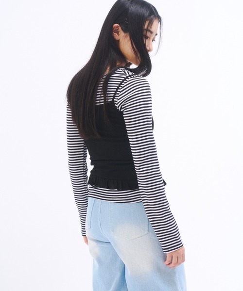 FEKETE（フェケテ）の「FRILL CAMISOLE  / フリルキャミソール（キャミソール・レディース・アイボリー/ブラック・FREE）」の8枚目の写真