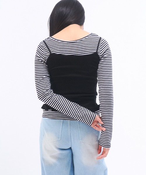 FEKETE（フェケテ）の「FRILL CAMISOLE  / フリルキャミソール（キャミソール・レディース・アイボリー/ブラック・FREE）」の9枚目の写真