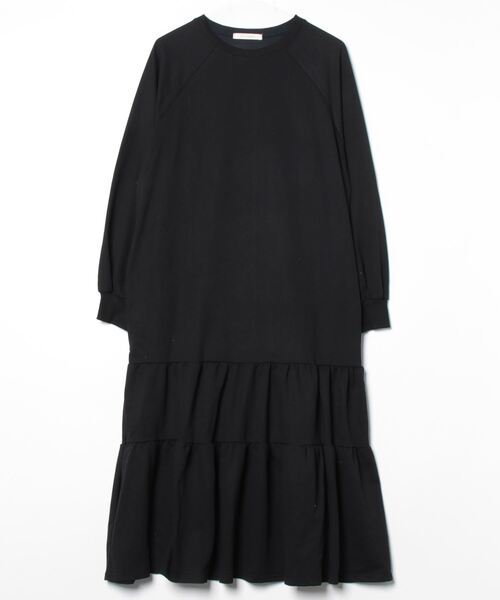 エムミーエメ　スウェットティアードロングワンピース　黒 セール】ティアードスウェットロングワンピース（ワンピース）｜Dream