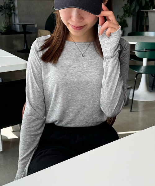 LE MORE(リモア)の「スラブシアートップス(Tシャツ/カットソー・レディース・グレー/ブラック/ホワイト/イエロー・FREE)」の3枚目の写真