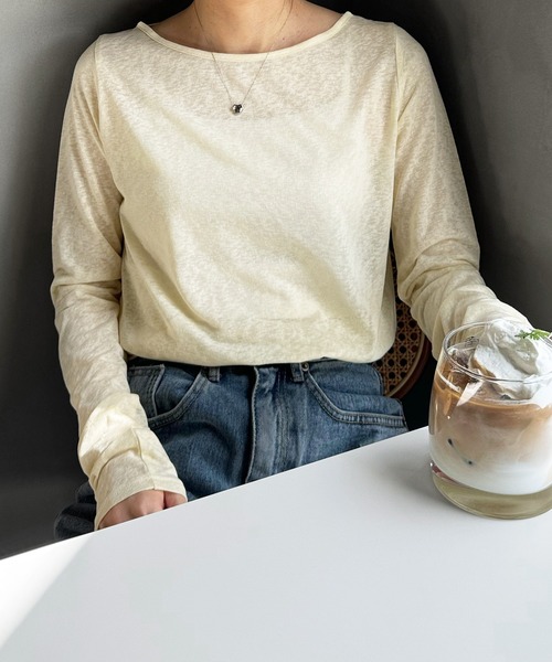 LE MORE(リモア)の「スラブシアートップス(Tシャツ/カットソー・レディース・グレー/ブラック/ホワイト/イエロー・FREE)」の4枚目の写真