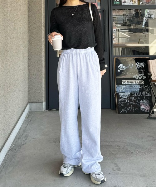 LE MORE(リモア)の「スラブシアートップス(Tシャツ/カットソー・レディース・グレー/ブラック/ホワイト/イエロー・FREE)」の7枚目の写真