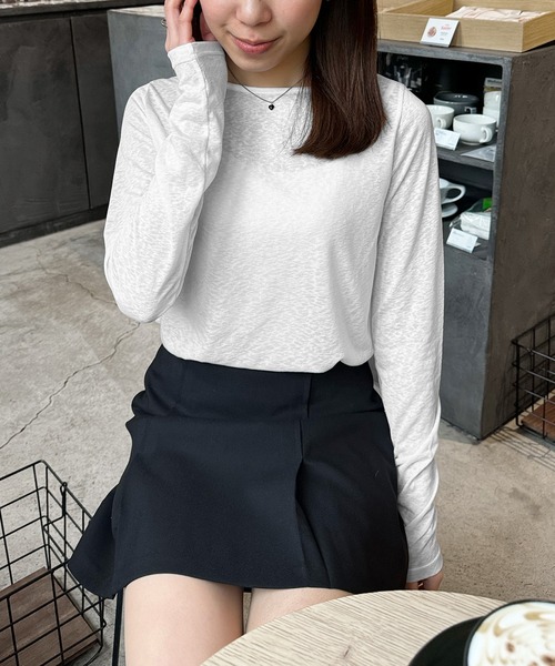 LE MORE(リモア)の「スラブシアートップス(Tシャツ/カットソー・レディース・グレー/ブラック/ホワイト/イエロー・FREE)」の13枚目の写真